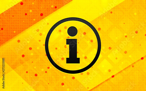 Info icon abstract digital banner yellow background