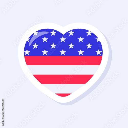 Free Download 4th of July, United States Independence Day related symbol. Heart Icon. Stars and Stripes. Flat design sign isolated on background - GFXLoad
