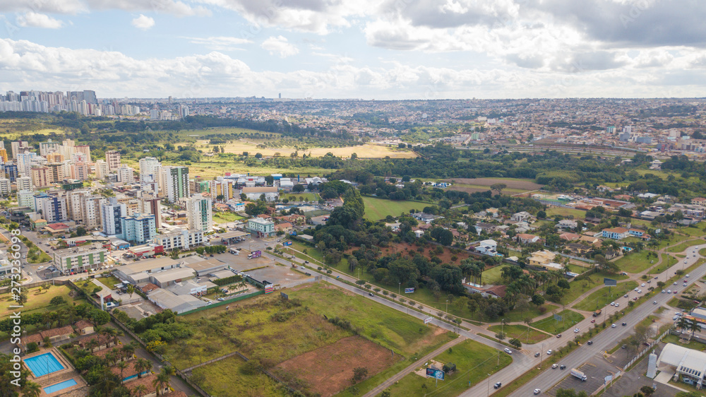 Fototapeta premium Aerial view of Clean Water (Águas Claras) city in Brasilia, Brazil.
