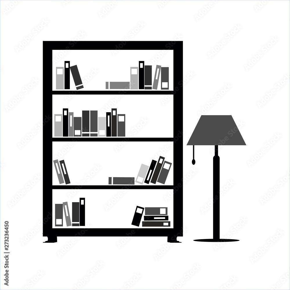 Shelves with books icon. Vector illustration Shelves with books icon. Vector illustration