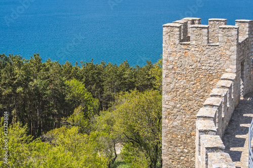 Massive walls of the castle Samuil in Ohrid