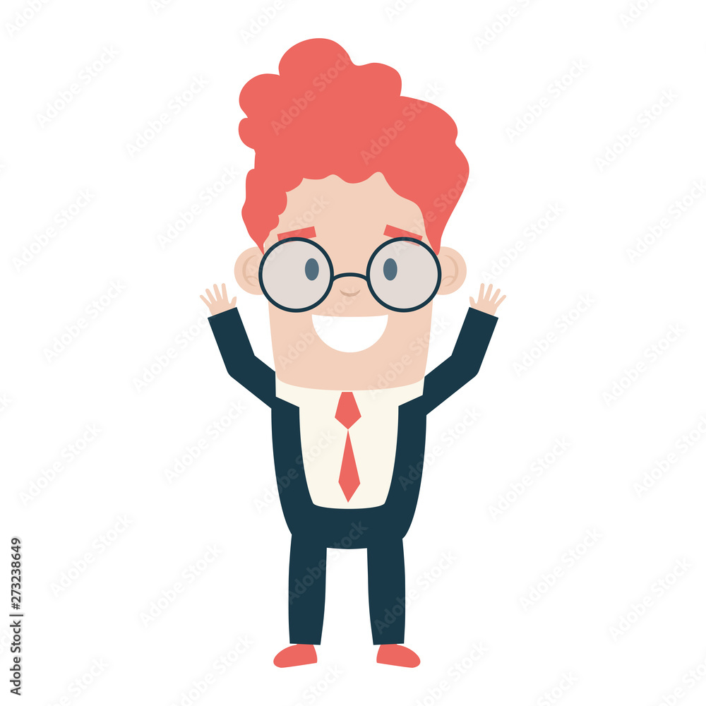 smiling businessman character on white background smiling businessman character on white background