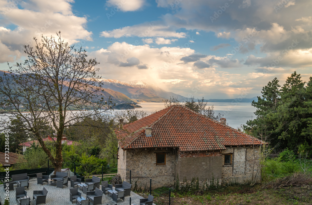 Old abandoned house on the shore of Lake Ohrid