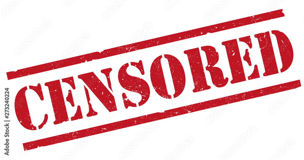 Φωτογραφία red CENSORED rubber stamp print on white background vector illustration