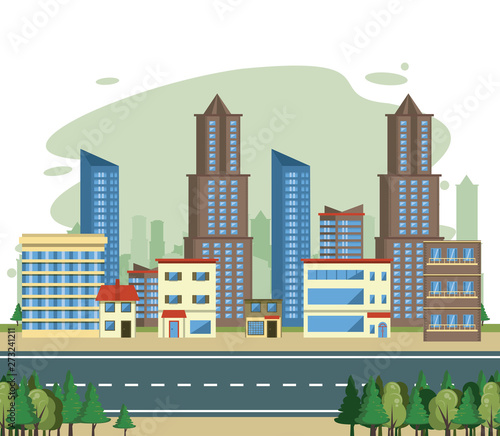 Urban buildings cityscape view scenary