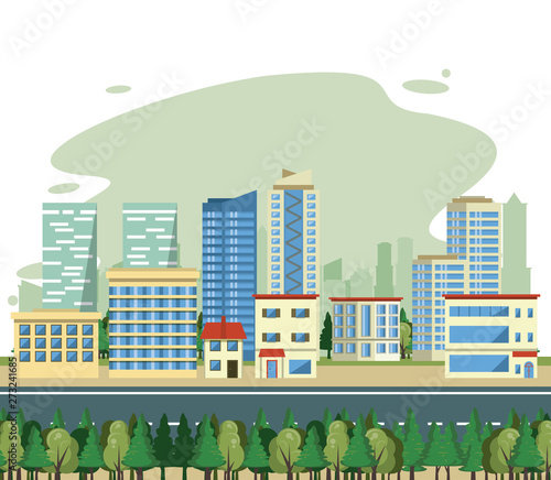 Urban buildings cityscape view scenary