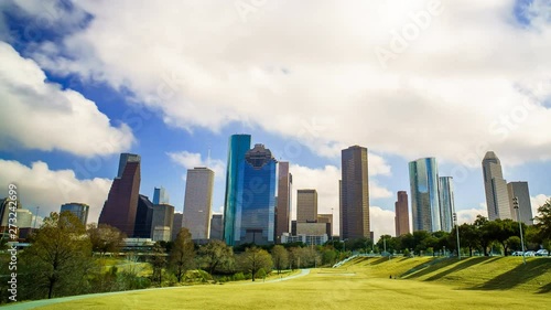 Houston Time Lapse Skyline Buildings Clouds 4K timelapse Park City