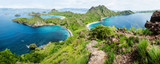 Palau Padar panorama with green hills in Komodo National Park, Flores, Indonesia