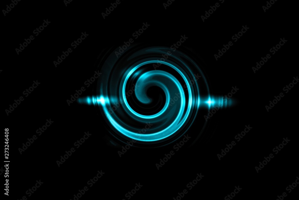 Light teal sound waves oscillating with circle ring, abstract background Light teal sound waves oscillating with circle ring, abstract background