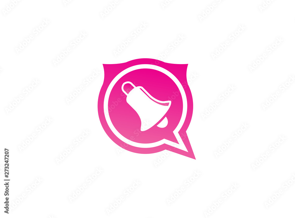 Bell ring for logo design illustration in chat icon Bell ring for logo design illustration in chat icon