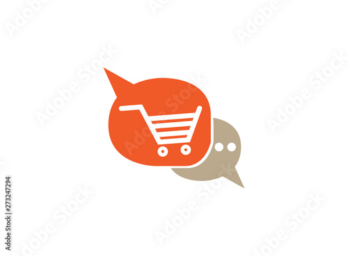 Cart for shopping symbol a shape online shop in market or store for logo designin chat icon, ecommerce