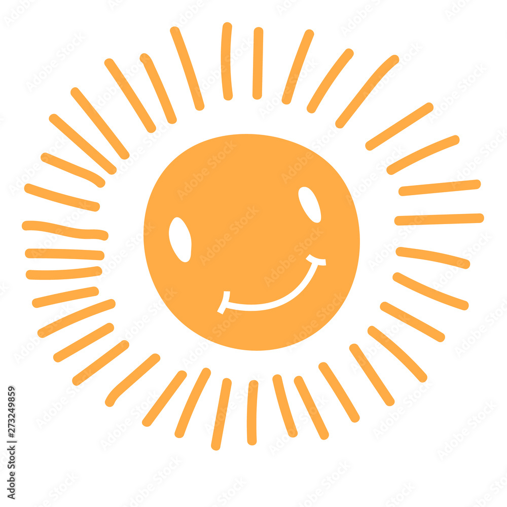 Sun flat illustration on white Sun flat illustration on white