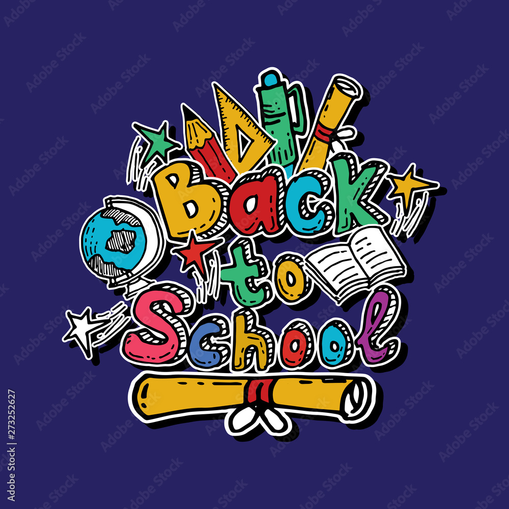 Hand drawn back to school icon. concept for education Hand drawn back to school icon. concept for education