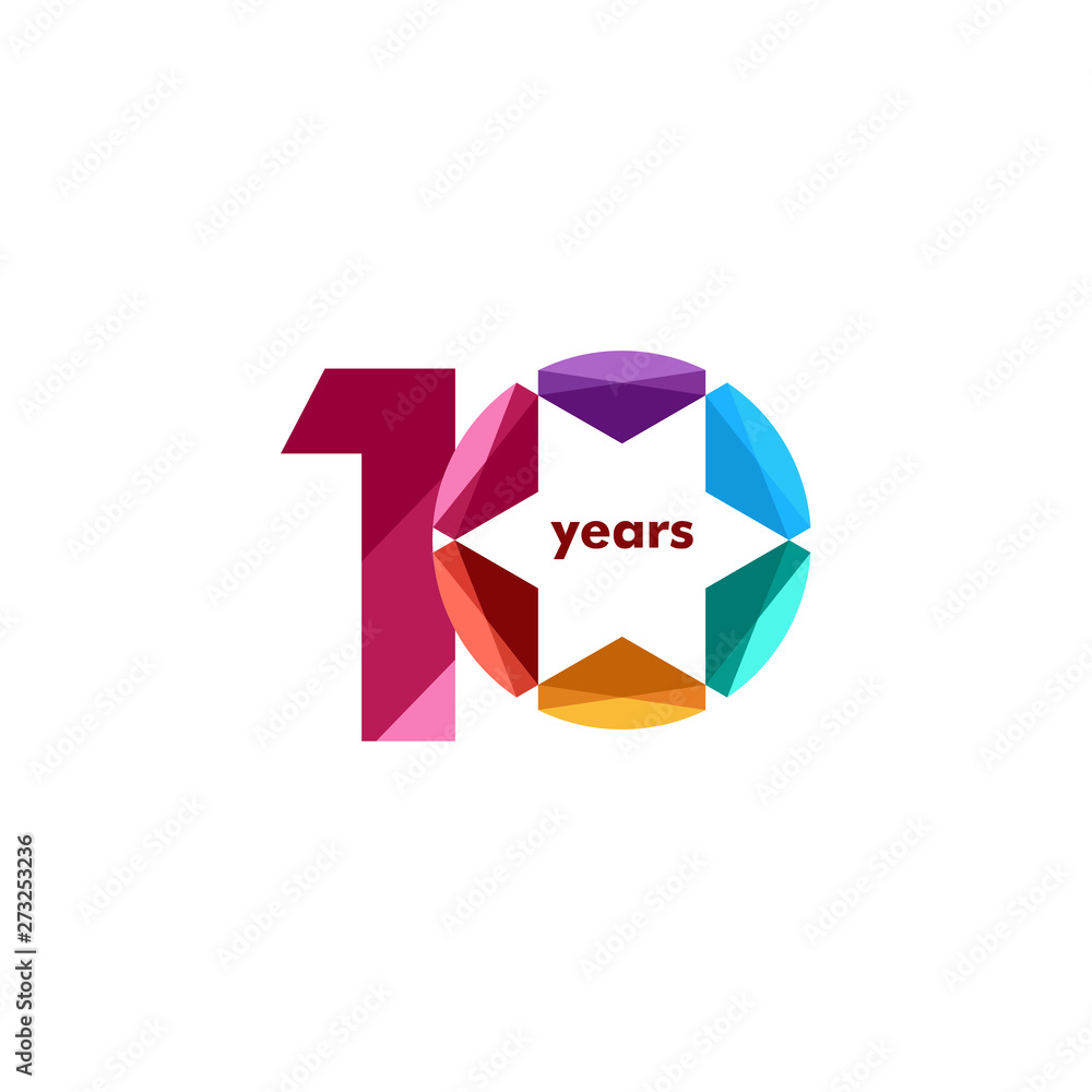 10 Year Anniversary Diamond Star Vector Template Design Illustration 10 Year Anniversary Diamond Star Vector Template Design Illustration