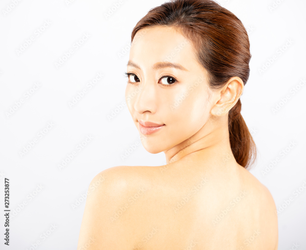 Beautiful Young Woman with Clean Fresh Skin.