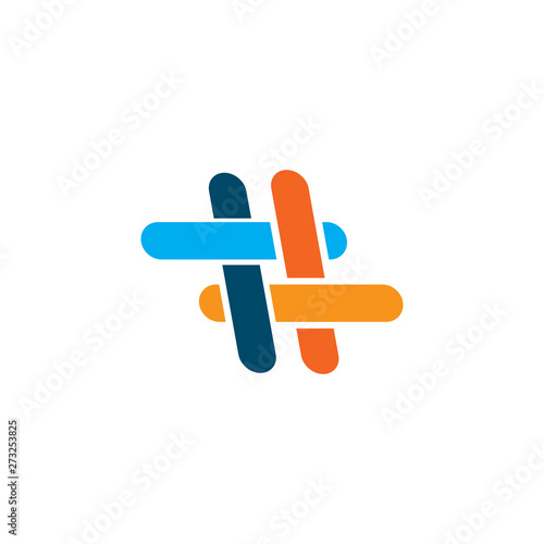 Hash tag logo icon inspiration vector template