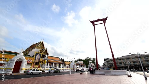 Giant swing landmark of bangkok city in sunset time / Sao Ching Cha landmark in Bangkok city
