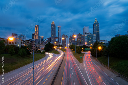 Atlanta Skyline View in the evening from Jackson St Bridge © Guy Bryant