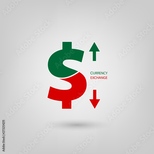concept of appreciation And the depreciation of the US dollar. vector illustration