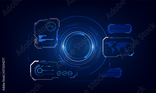 UI HUD screen tech system innovation concept background template. vector illustration