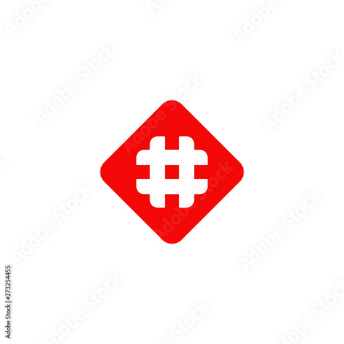Hash tag logo icon inspiration vector template