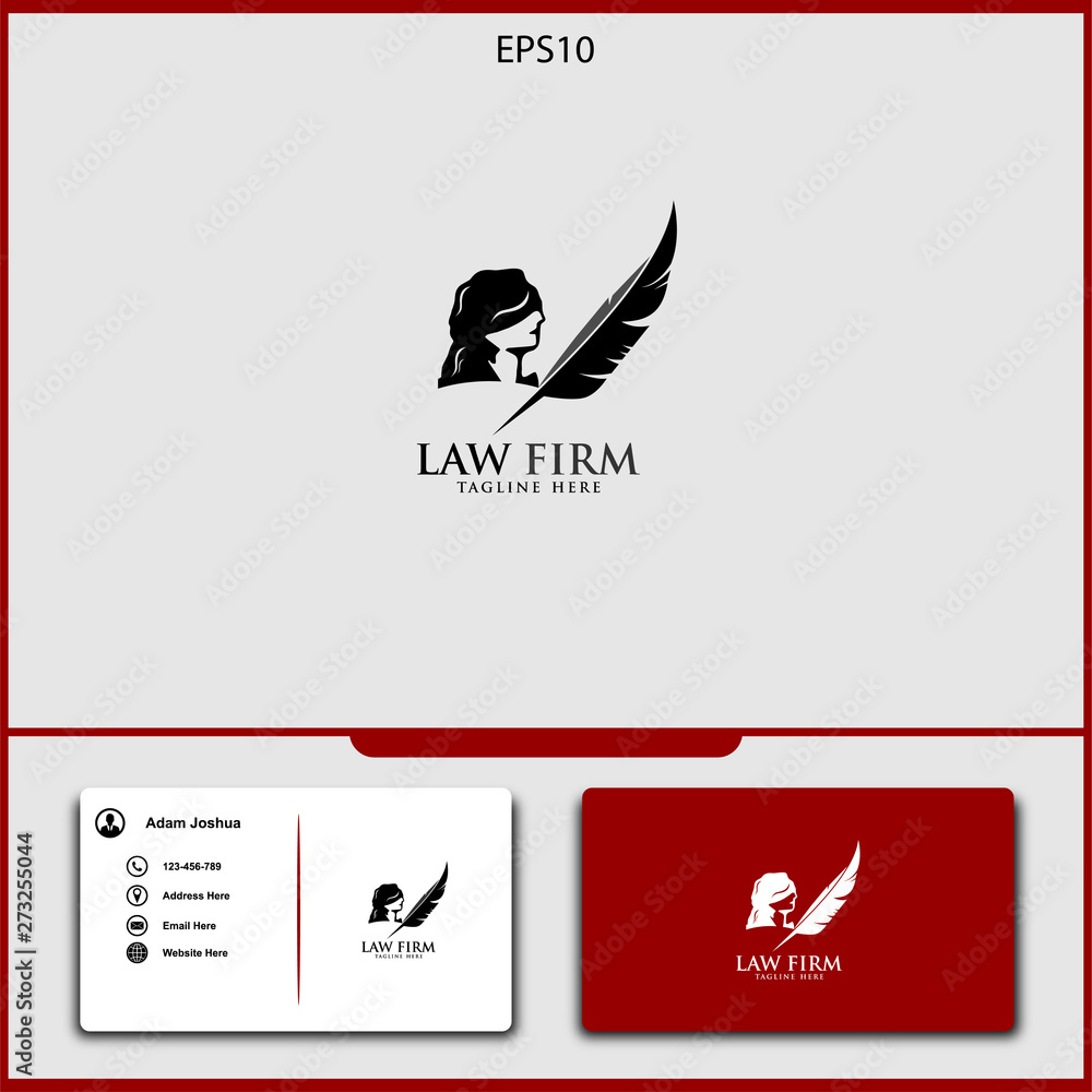 Fototapeta premium attorney logo vector design of justice vector illustration
