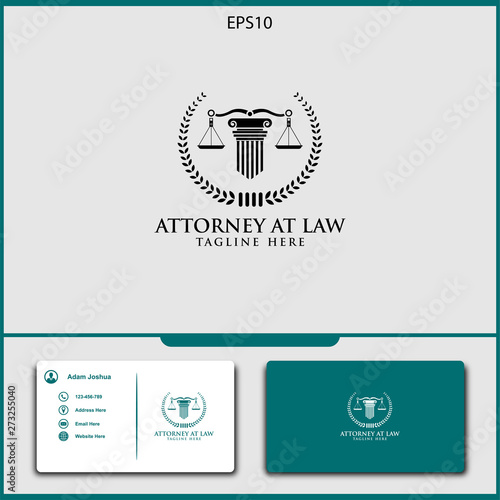 attorney logo vector design of justice vector illustration