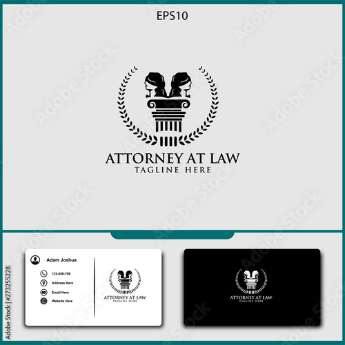 attorney logo vector design of justice vector illustration
