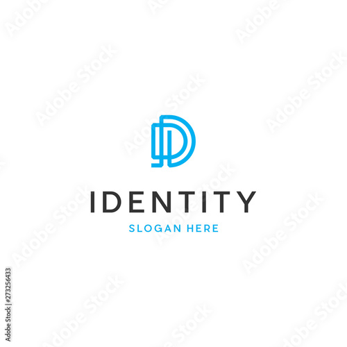 Clean and stylish logo forming the letter D, Letter D logo monogram, minimal style identity initial logo mark. © ade