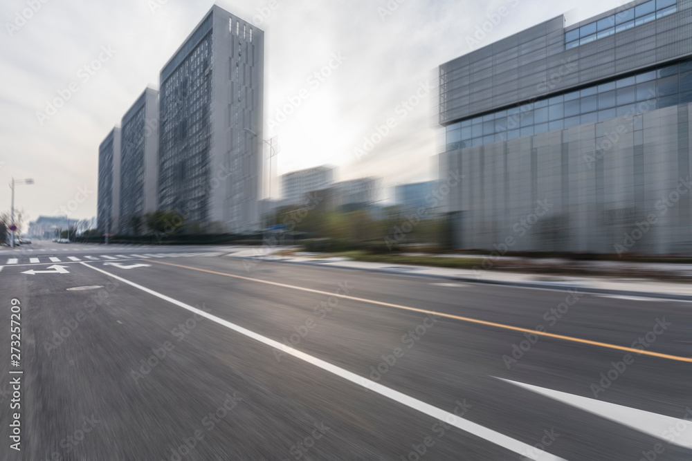 Panoramic skyline with empty road Panoramic skyline with empty road