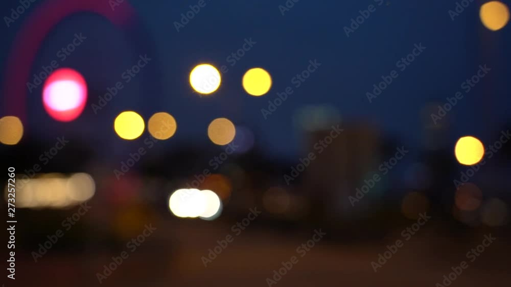 Hong Kong city night in blur; Bokeh view of Hong Kong Traffic at night; Slow Motion Hong Kong city night in blur; Bokeh view of Hong Kong Traffic at night; Slow Motion