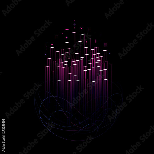 Futuristic globe big data tech elements