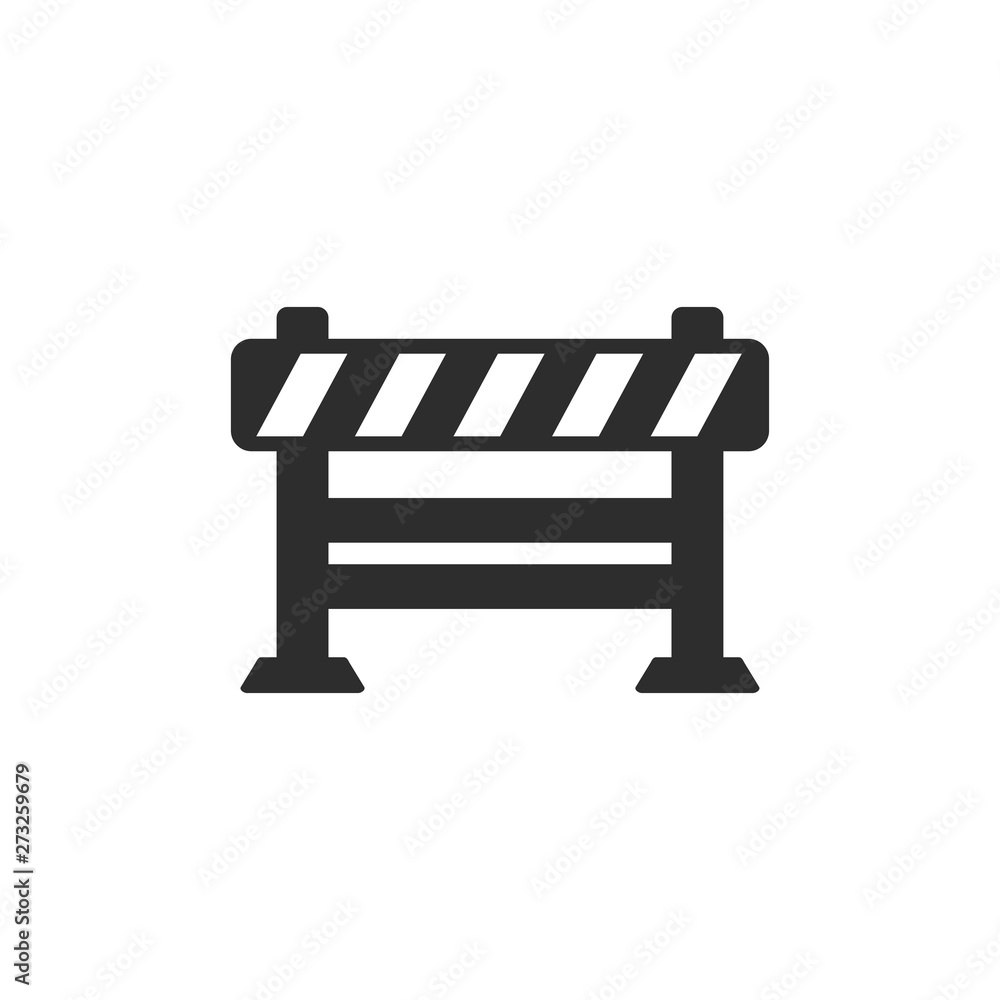 Roadblock icon vector image on white background. under construction logo template Roadblock icon vector image on white background. under construction logo template