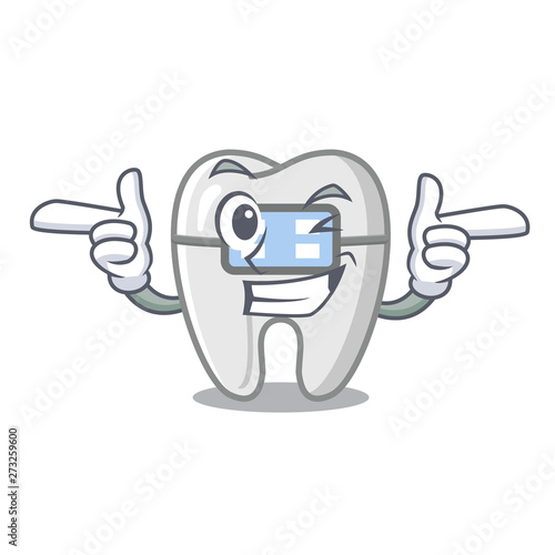 Wink braces isolated with in the cartoon