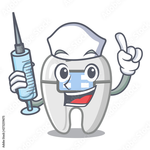 Nurse braces isolated with in the cartoon