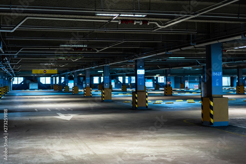 underground empty car park garage