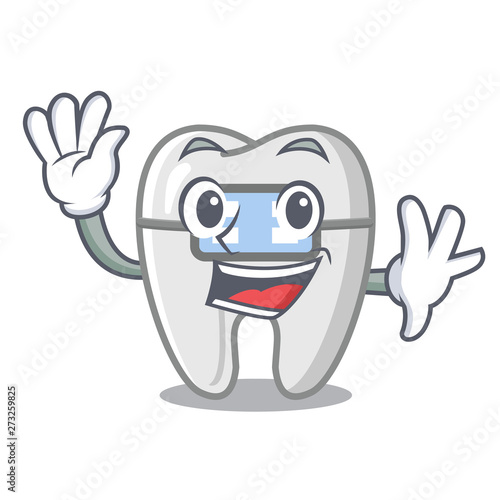 Waving braces isolated with in the cartoon