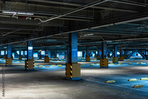 underground empty car park garage