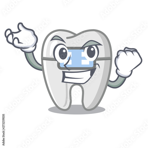 Successful braces isolated with in the cartoon
