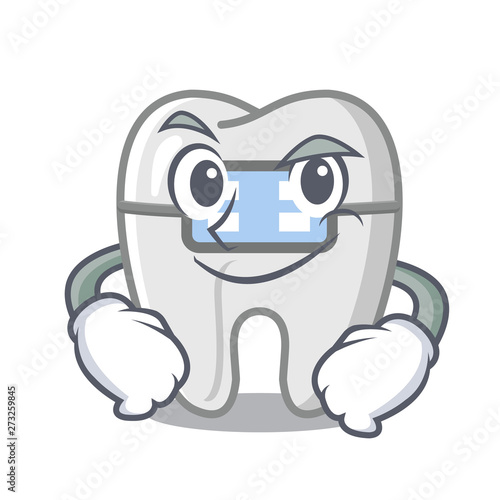 Smirking braces isolated with in the cartoon