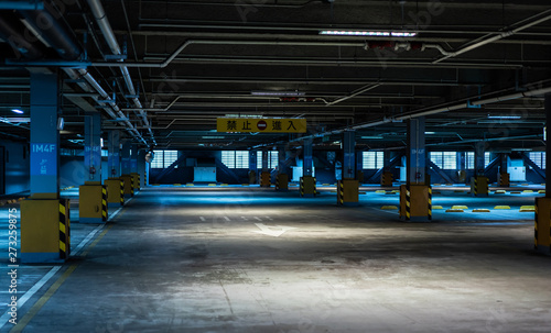 underground empty car park garage