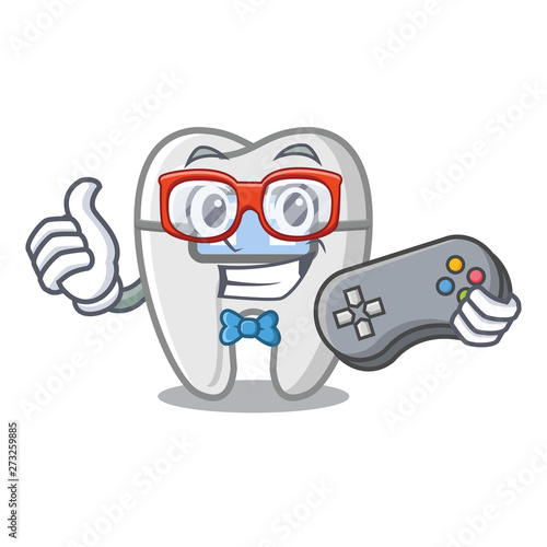 Gamer braces in the a cartoon shape