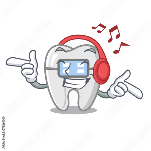 Listening music braces in the a cartoon shape