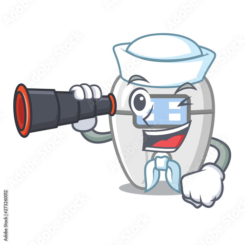 Sailor with binocular braces in the a cartoon shape