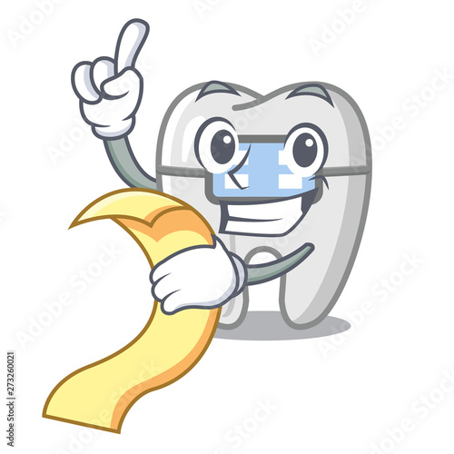 With menu braces in the a cartoon shape