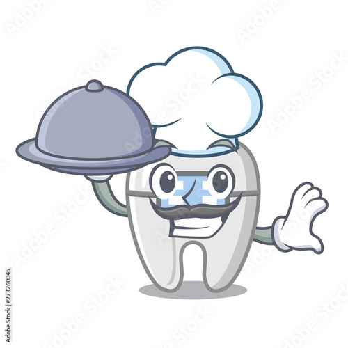 Chef with food braces in the a cartoon shape