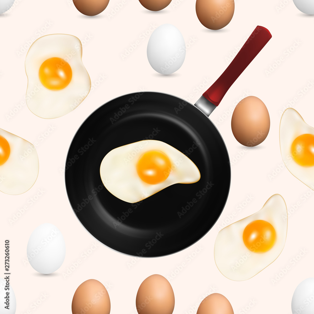 Fried Egg Isolated on White Background Vector Illustration Fried Egg Isolated on White Background Vector Illustration
