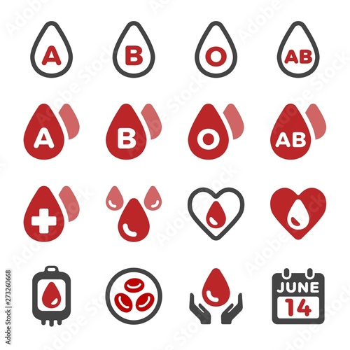 blood and blood type icon set,vector and illustration 