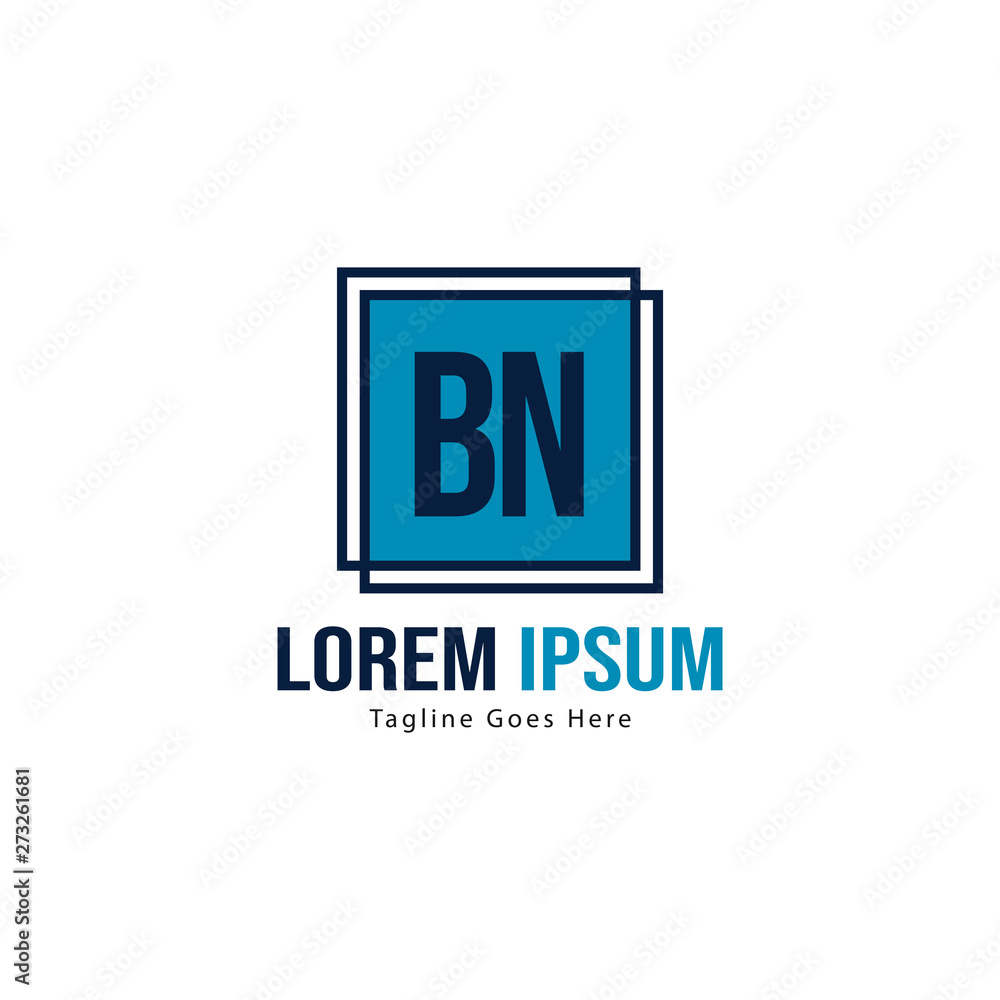 Fototapeta premium BN Letter Logo Design. Creative Modern BN Letters Icon Illustration