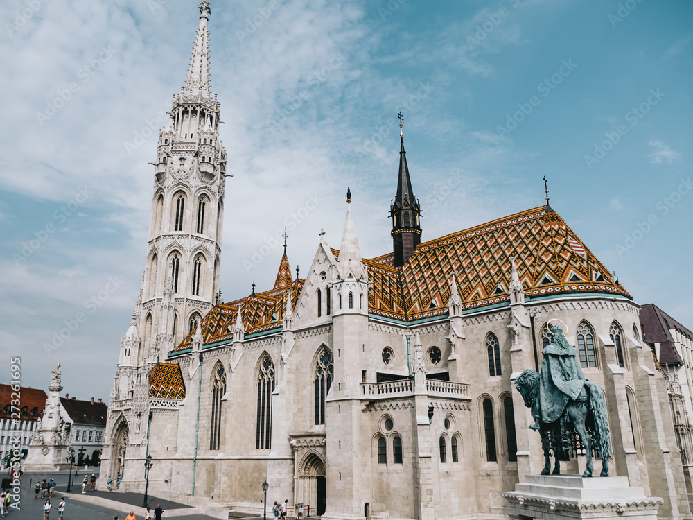 Matthias Church, Budapest, Hungary, blue sky